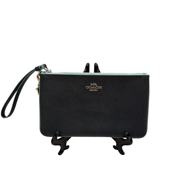 Coach Midnight Navy Wristlet with Charm - Picture 4 of 12